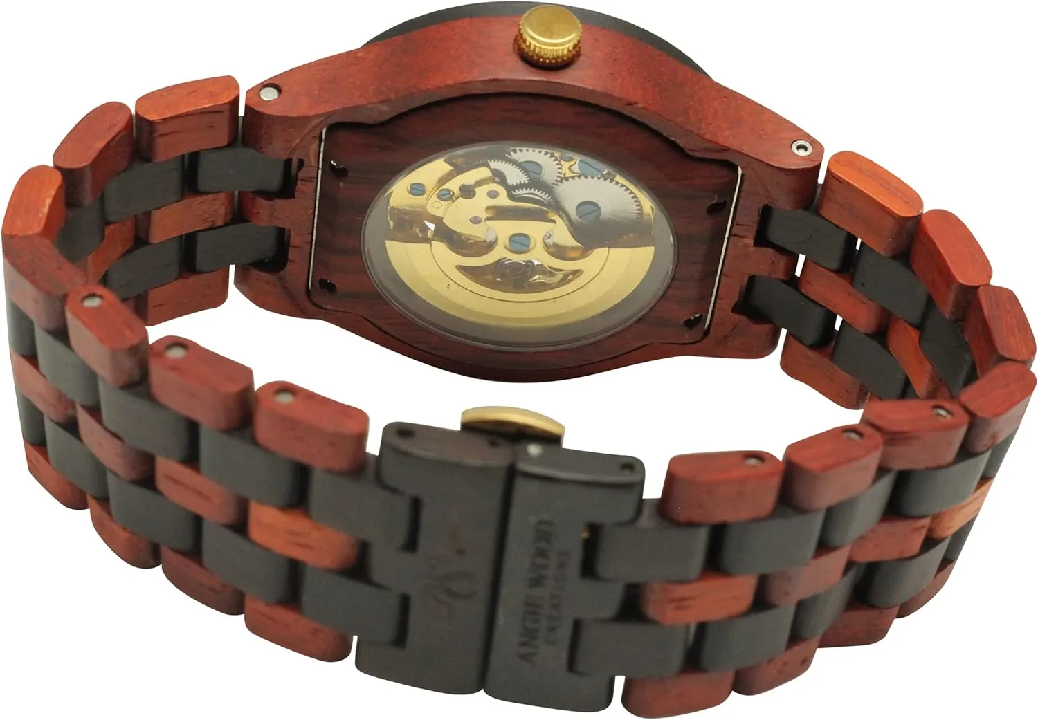 with Skeleton Display permeate endangered Blood Sandalwood Men??s Self-Winding Watch 