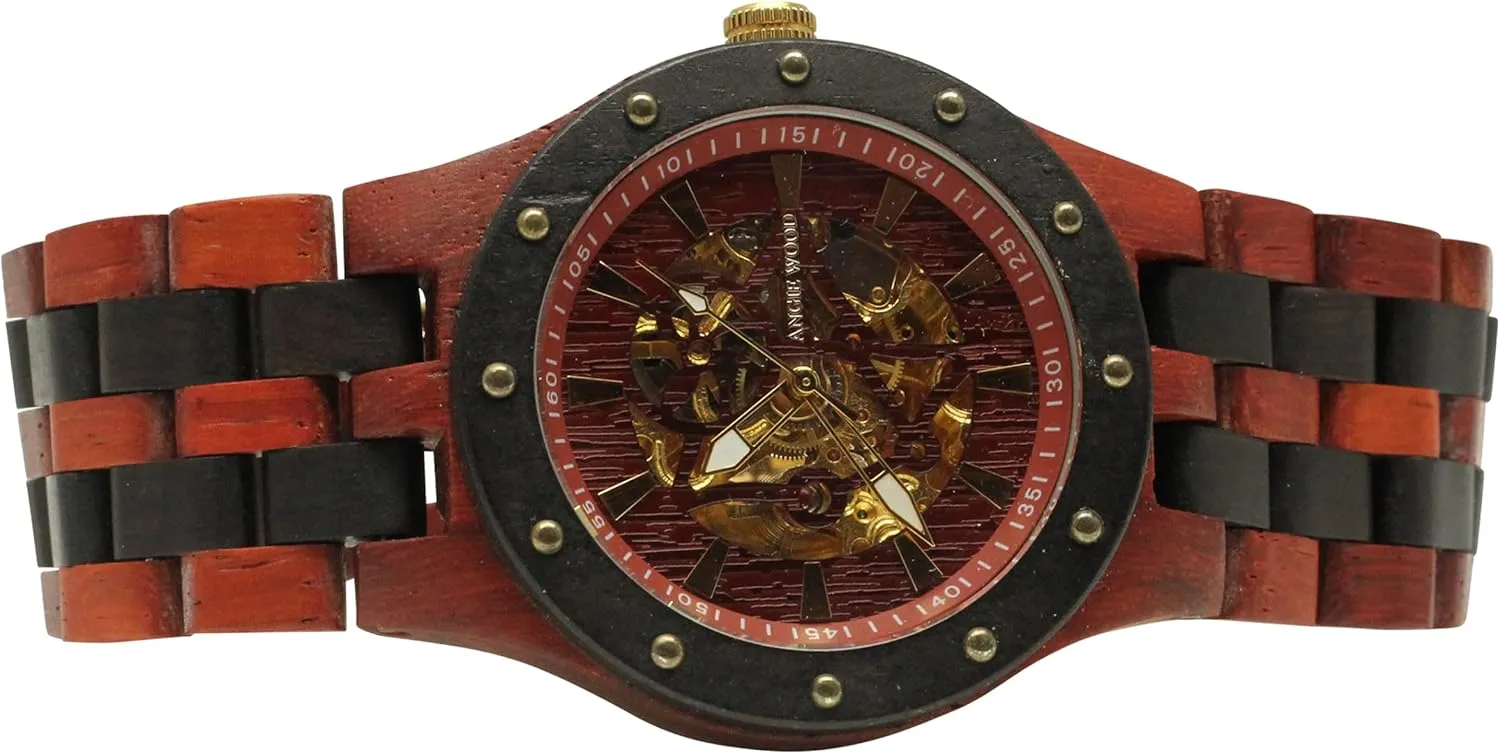 with Skeleton Display permeate endangered Blood Sandalwood Men??s Self-Winding Watch 