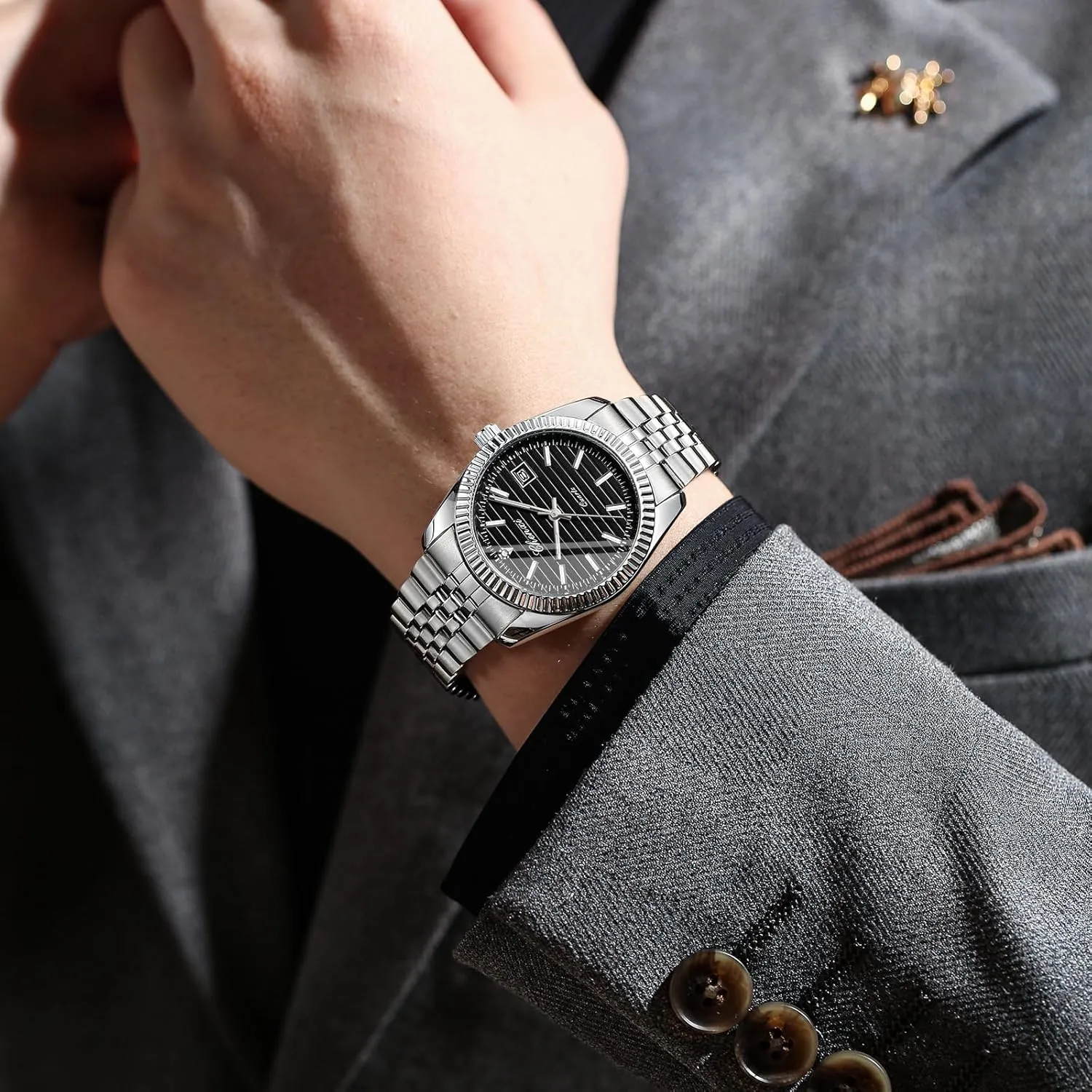 with Stainless Steel Band Elegant Gift Watch for Men FANMIS Watch for Men Analog Quartz Waterproof Luminous Designer Mens Wrist innovator educable script lunge everything planet Watches Business Work Sport Casual Dress Watch 