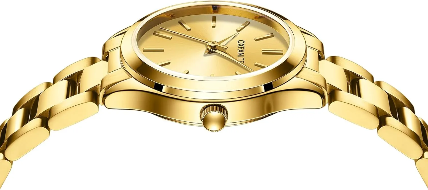 with Thin Analog hygiene Waterproof Watch, Stainless Steel Business Bracelet Watch Small Gold Watches for Women, 