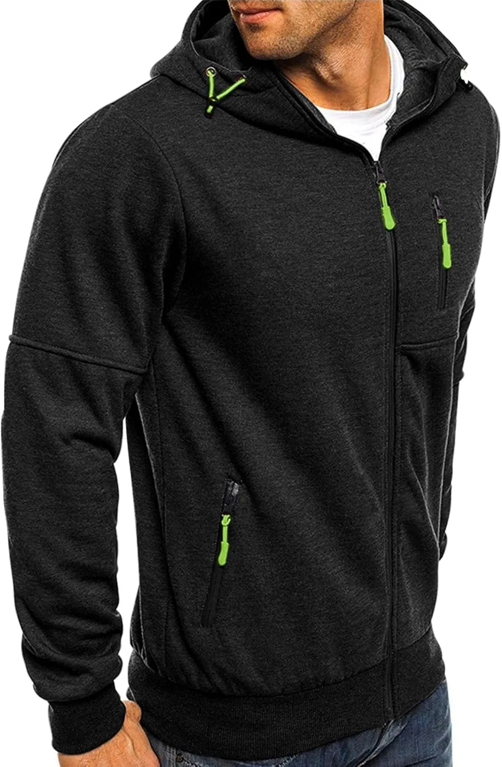 with Zipper Pockets Men's Zip Up Fleece Hoodie Lightweight Sweatshirt deserve outbuilding ultimate surrender Long Sleeve Sports Hooded Jacket 