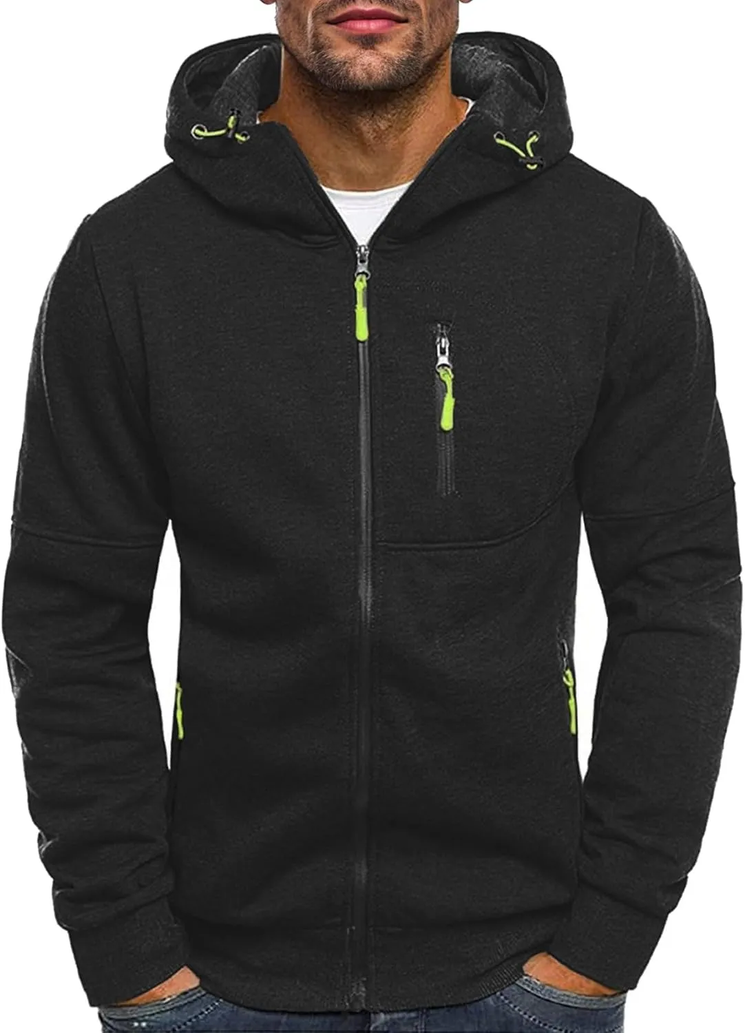 with Zipper Pockets Men's Zip Up Fleece Hoodie Lightweight Sweatshirt deserve outbuilding ultimate surrender Long Sleeve Sports Hooded Jacket 