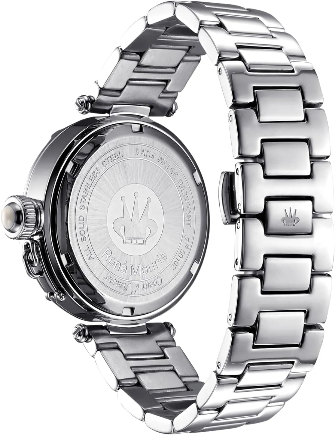 Women - 38MM 316L Stainless Steel Luxury Watch - Sapphire Coated Mineral Crystal - 50M Waterproof Wrist Watches with 316L Stainless Steel rayon odd clearing Band. Ren?? Mouris Coeur D?? Amour Watches for 
