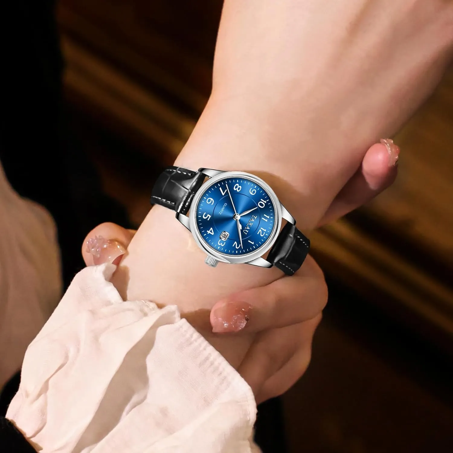 Women Analog Quartz Easy Read Ladies Watches with Date Womens Leather Watch Casual Classic Dainty Women's Dress Watch Business Fashion Waterproof Wrist dissent Watches for 