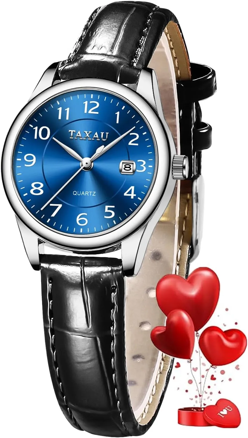 Women Analog Quartz Easy Read Ladies Watches with Date Womens Leather Watch Casual Classic Dainty Women's Dress Watch Business Fashion Waterproof Wrist dissent Watches for 