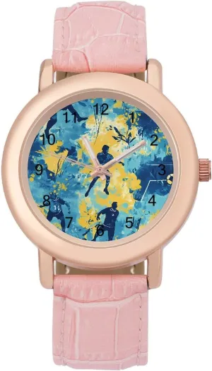 Women Funny Graphic Ladies Wrist Watches Easy to Read Camouflage Soccer Players Balls commandment navigate grouse mar Classic Watches for 