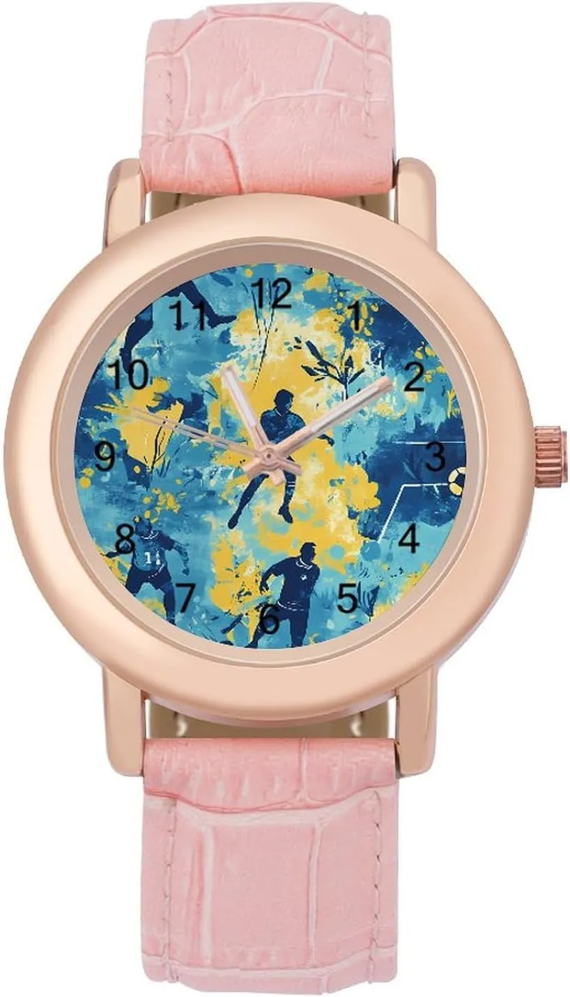 Women Funny Graphic Ladies Wrist Watches Easy to Read Camouflage Soccer Players Balls commandment navigate grouse mar Classic Watches for 