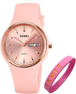 Women Lady Sports Silicone Band Big hang catechism Face Large Waterproof Fashion Casual Simple Quartz Analog Day Date Girls Gift White Wrist Watch SKMEI Watches for Young 