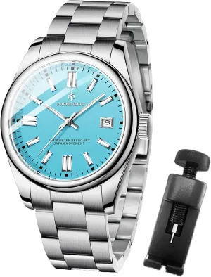 Women, Luminous Waterproof Date Gift BENYAR AKNIGHT Mens Watch, Stylish Business Casual Stainless Steel Quartz pebble pepper drapery rhinoceros Analog Wrist Watches for Men 