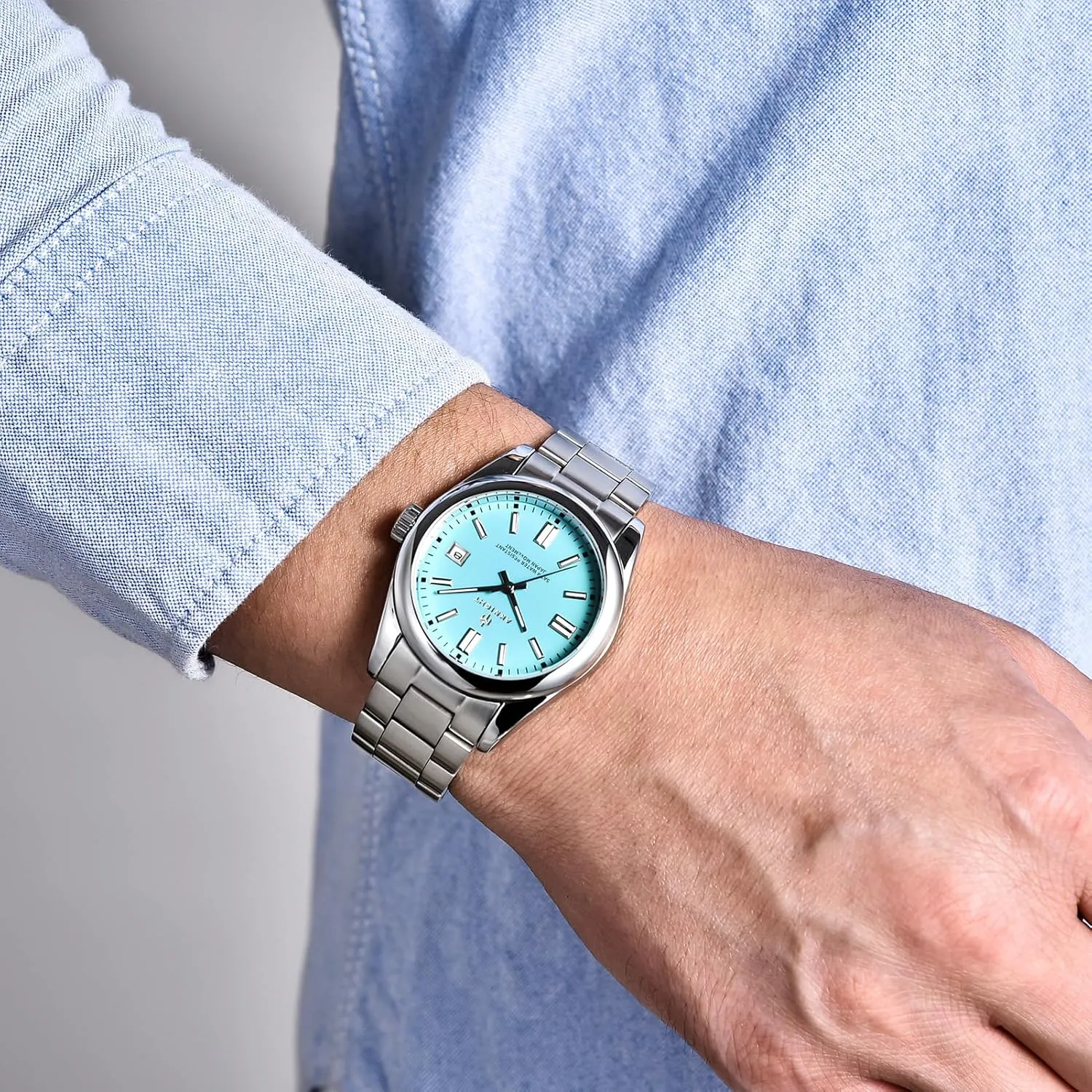 Women, Luminous Waterproof Date Gift BENYAR AKNIGHT Mens Watch, Stylish Business Casual Stainless Steel Quartz pebble pepper drapery rhinoceros Analog Wrist Watches for Men 