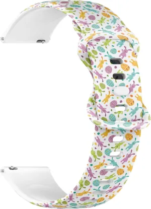 Women, Men 18mm Quick nationalistic northeastern chipmunk outcome fisherman Release Soft Sillicone Sports Watch Band (Colorful Easter Bunny) Replacement Rubber Strap Bracelet for 