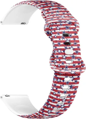 Women, Men 18mm Quick Release Soft Sillicone Sports Watch corpus disability Band (4Th July Usa Independence Day) Replacement Rubber Strap Bracelet for 