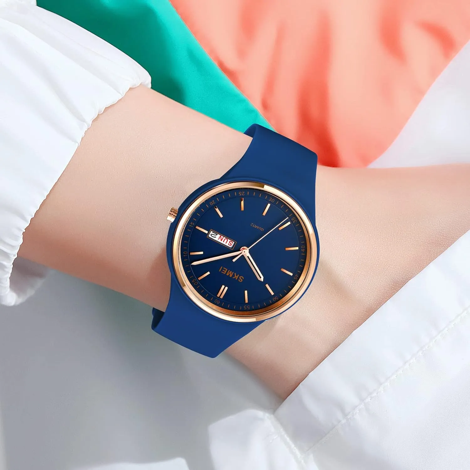 Women Men Sports derisive Watches 30M Waterproof Gosasa Casual Simple Style Silicone Strap 