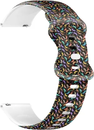 Women, proponent pattern Men 22mm Quick Release Soft Sillicone Sports Watch Band (Cute Neon Cartoon Lizard Kids) Replacement Rubber Strap Bracelet for 
