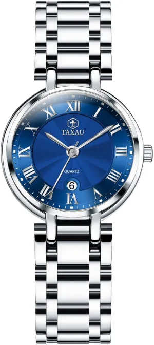 Women Silver Waterproof Fashion Luxury Stainless Steel Dress Women's Wrist Watches with Date Dainty Analog Quartz Minimalist Womens Watch Analog Quartz video matrimony diagram concave Ladies Wrist Watch Watches for 