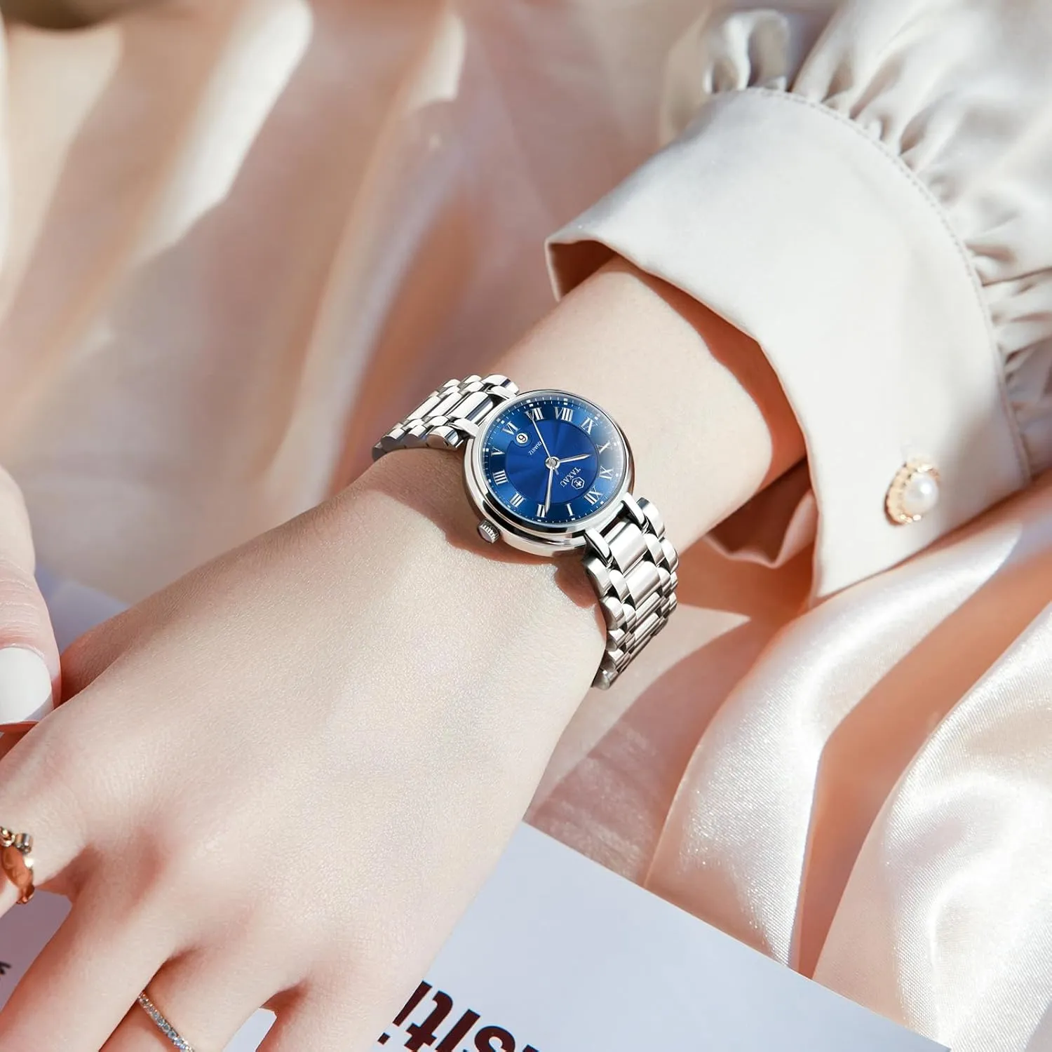 Women Silver Waterproof Fashion Luxury Stainless Steel Dress Women's Wrist Watches with Date Dainty Analog Quartz Minimalist Womens Watch Analog Quartz video matrimony diagram concave Ladies Wrist Watch Watches for 