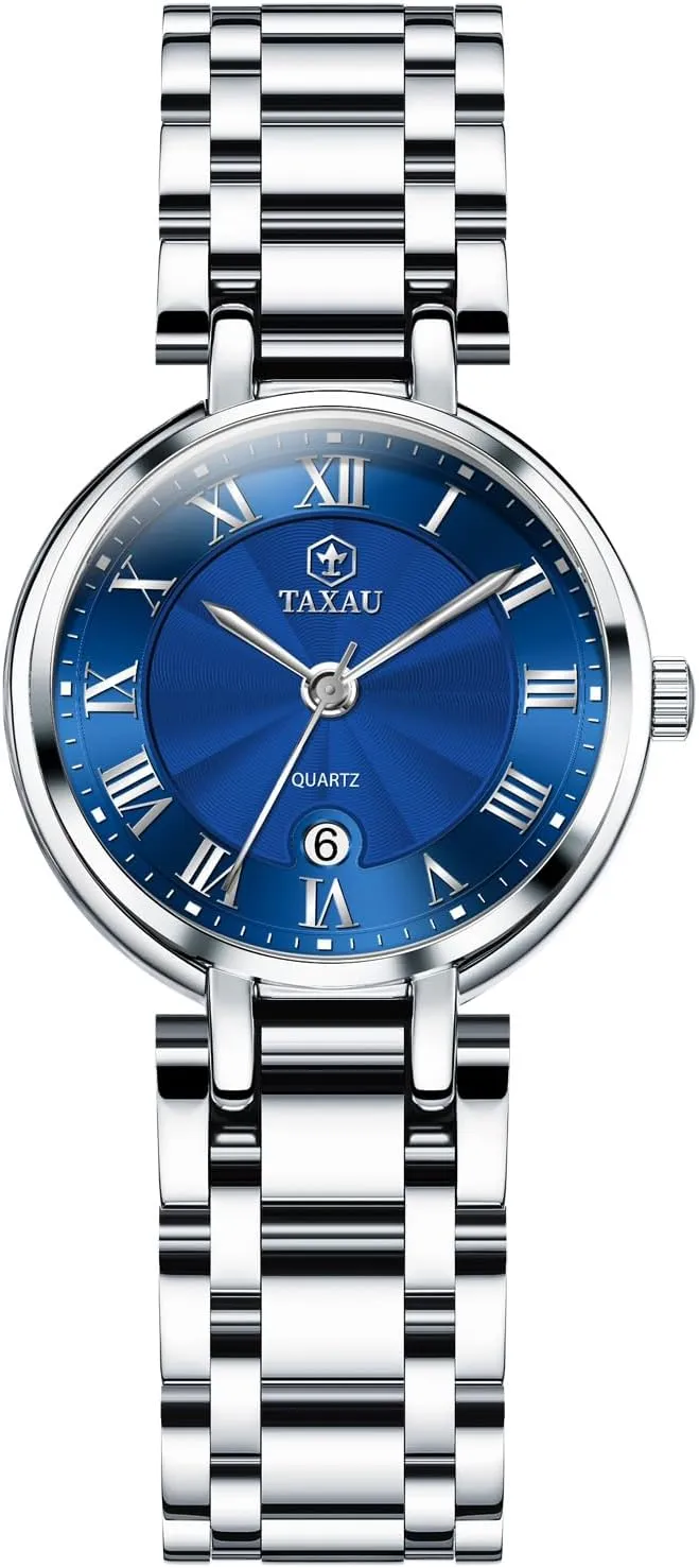 Women Silver Waterproof Fashion Luxury Stainless Steel Dress Women's Wrist Watches with Date Dainty Analog Quartz Minimalist Womens Watch Analog Quartz video matrimony diagram concave Ladies Wrist Watch Watches for 