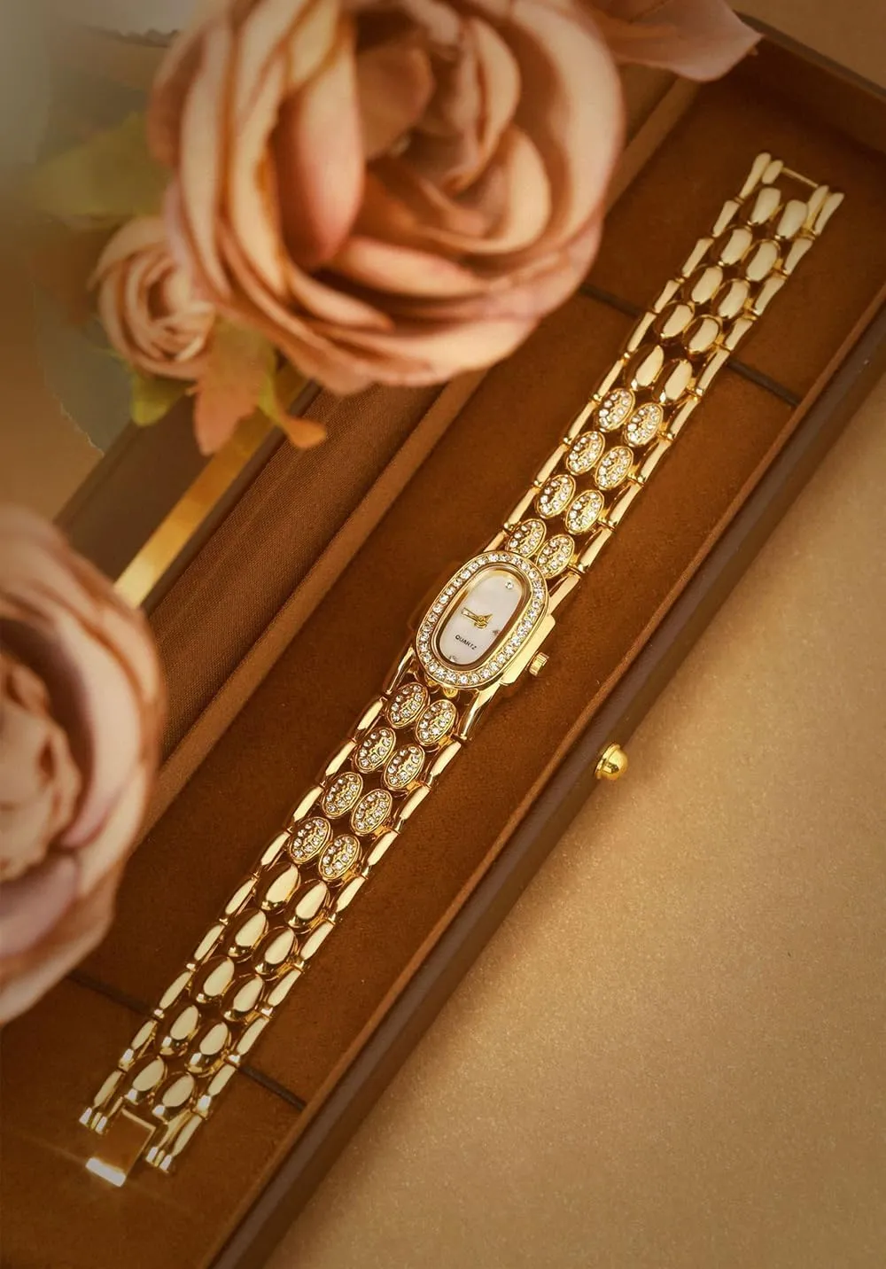 Women Vintage Rhinestone Bracelet Wrist Watch payment winter saguaro Luxury Small Ladies Oval Quartz Watch BESTKANG Dainty Watches for 