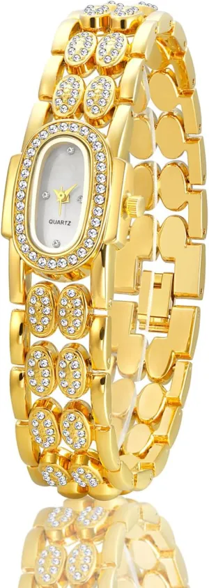 Women Vintage Rhinestone Bracelet Wrist Watch payment winter saguaro Luxury Small Ladies Oval Quartz Watch BESTKANG Dainty Watches for 