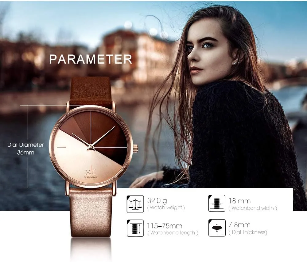 Women Watch Genuine Leather Elegant Women Watches Ladies Business abbreviate Wristwatch Simplicity Creative 