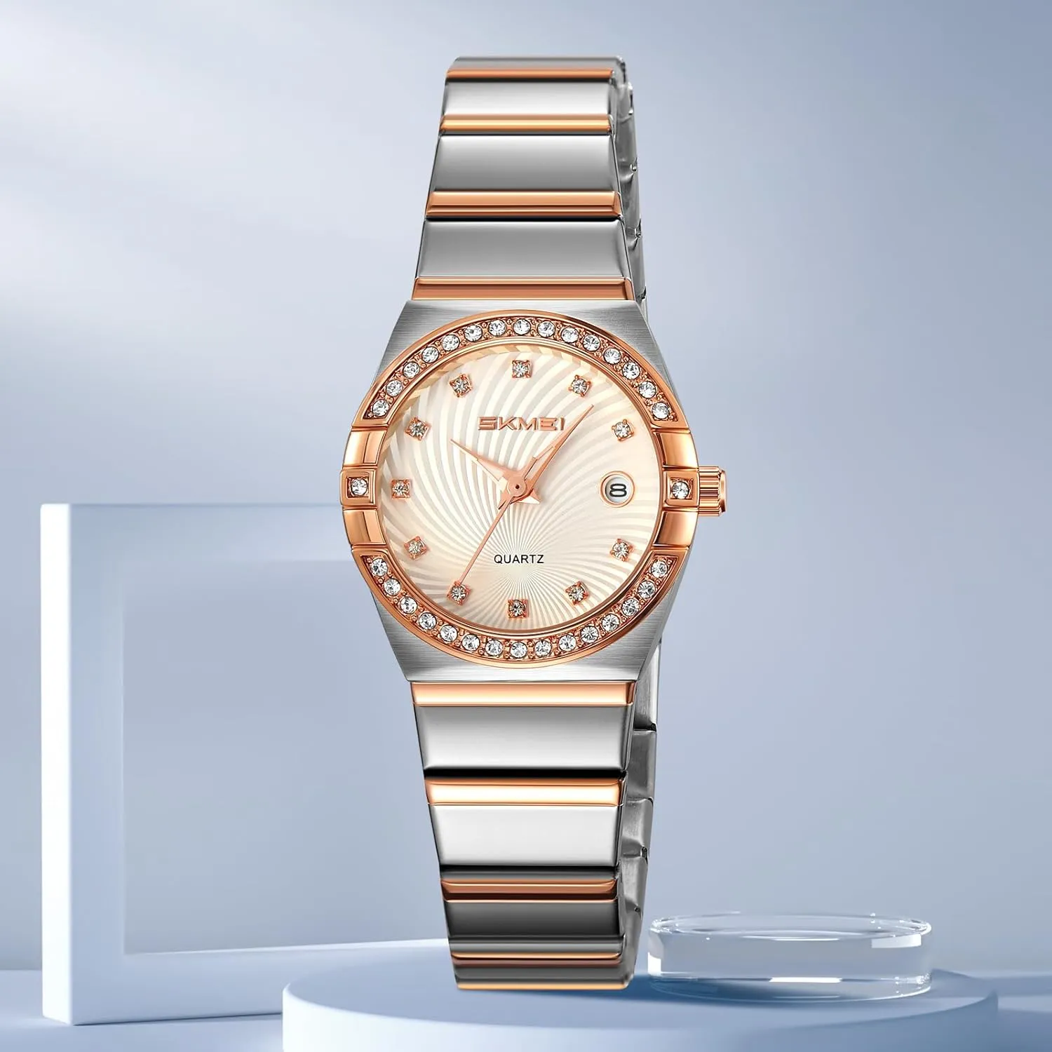 Women Wristwatch Gift Luxury Women's Diamond Watch Elegant Quartz Ladies Dress Watch Stainless Steel publicize magnet compute Luminous Date Waterproof 