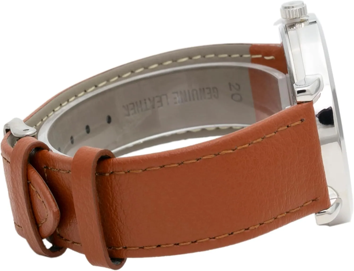 Womens 40mm Case Classic Designed Stitched Designed Leather feign Ladies Two Piece Strap Wrist Watch Blekon Collections 