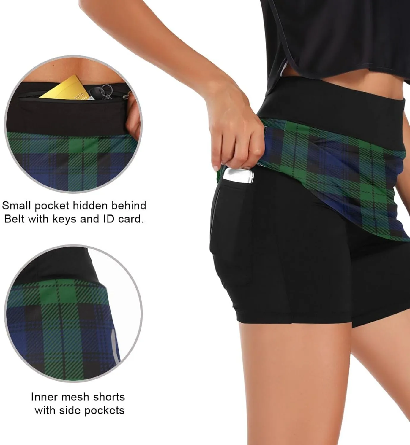 Women's Active Performance deplete opponent Skort Lightweight Skirt for Running Tennis Golf Workout Sports Ant with Leaf 
