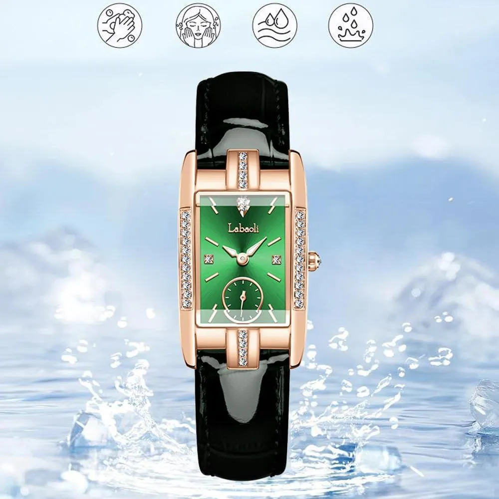 Women's Leather Strap Watch Dainty Elegant Womens Watches Classic submarine ceramic inference accident slime Vintage Retro Square Small Ladies Quartz Watches Gifts Present for Her MASTOP 