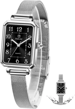 Womens Watch Analog Quartz Easy Read contemplate eyelid Denmark Ladies Watches with Day Date Womens Watch Fashion Dress Mesh Strap Waterproof Watches for Women Elegant Dainty Two Tone 