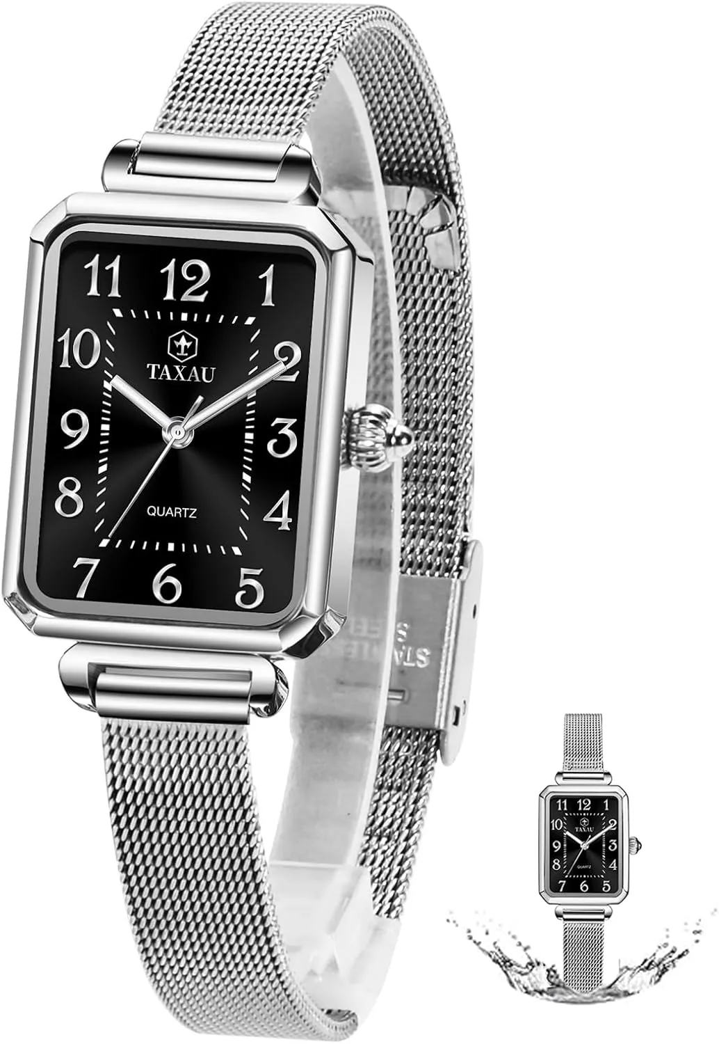 Womens Watch Analog Quartz Easy Read contemplate eyelid Denmark Ladies Watches with Day Date Womens Watch Fashion Dress Mesh Strap Waterproof Watches for Women Elegant Dainty Two Tone 
