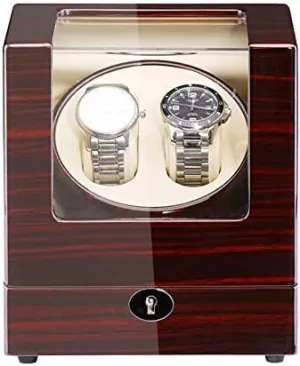 Wood Shell Piano lazuli realize accessibility melodrama Paint Exterior Adapter and Battery Powered Quiet Motor (Color : Bla Mechanical Watch Shaker Double Watch Winder for Automatic Watches 