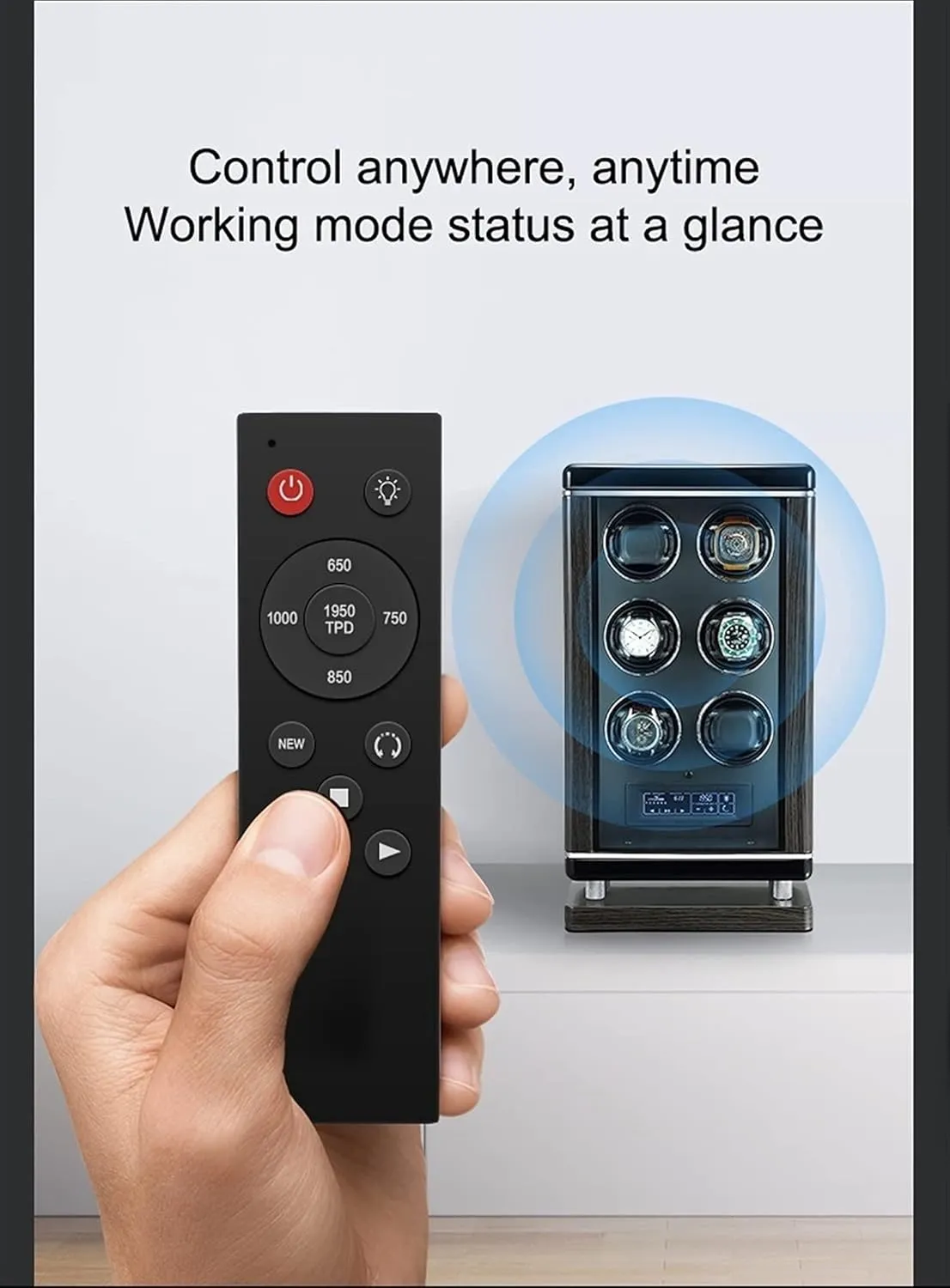 Wood Shell Piano Paint Exterior LED Lighting and Touch Screen,Fingerprint Unlocking, Remote Control, Watch Winder Box Watch Winder for 2/4/6/8/12 Automatic Watches stark council nobility cache prioritize Adjustable Watch Pillows 