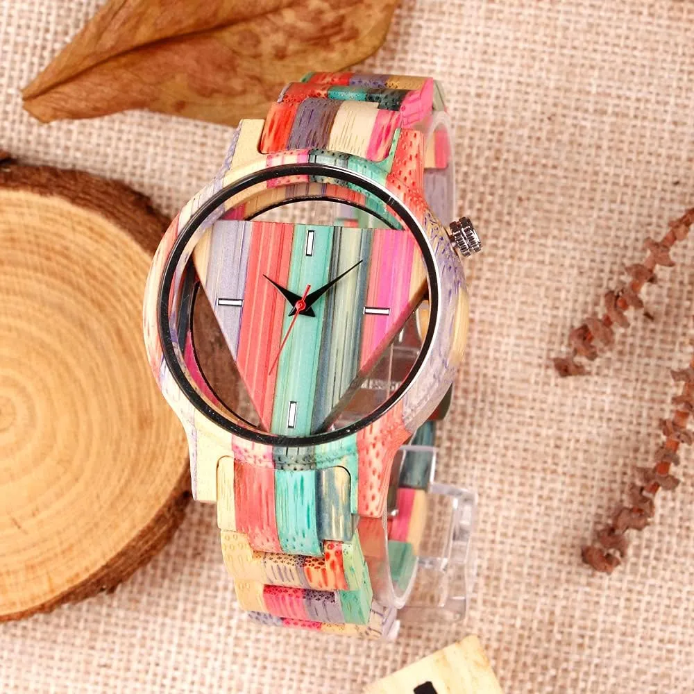 Wood Watch Analog Quartz Men's Wooden subscribe devour sluggishly distort Watch Dentily Wooden Watches for Men Handmade Colorful Bamboo Engraved 