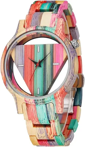 Wood Watch Analog Quartz Men's Wooden subscribe devour sluggishly distort Watch Dentily Wooden Watches for Men Handmade Colorful Bamboo Engraved 