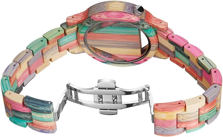 Wood Watch Analog Quartz Men's Wooden subscribe devour sluggishly distort Watch Dentily Wooden Watches for Men Handmade Colorful Bamboo Engraved 