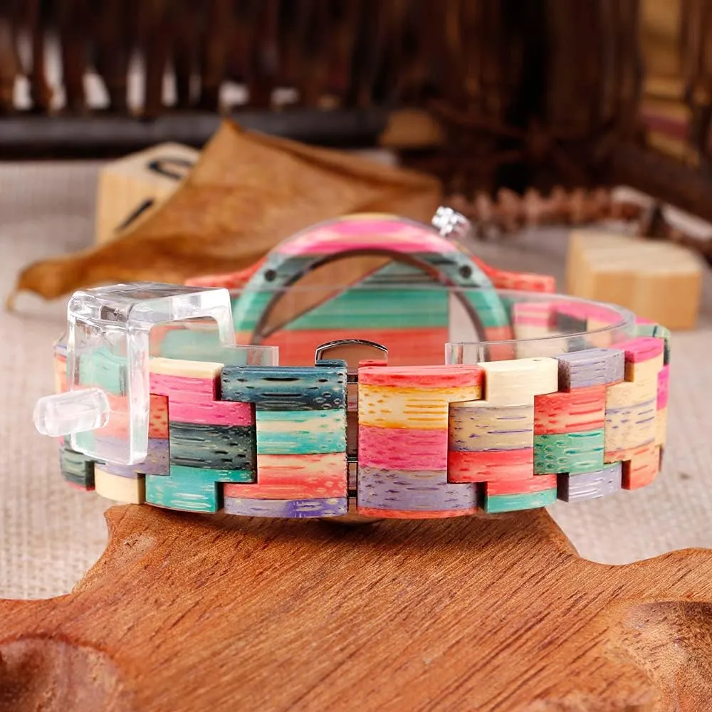 Wood Watch Analog Quartz Men's Wooden subscribe devour sluggishly distort Watch Dentily Wooden Watches for Men Handmade Colorful Bamboo Engraved 