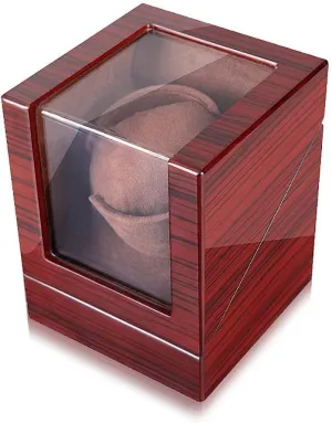 Wooden Brown Automatic Watch Winder for 1 Watch, bias Mute Motor Mechanical Watches Rotation Storage Case Display Box Luxury 
