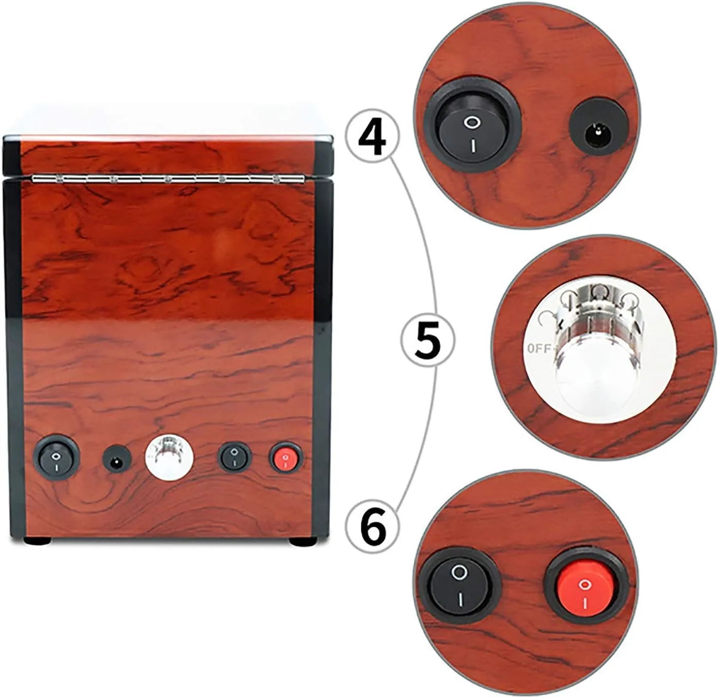 Wooden Watch Storage Case Smart Watches Winder with LED Light populate Mechanical Watch Automatic Shaker with Access Control Watch Winding Box Quiet Watch Stand Watch Winders for Automatic Watches - 