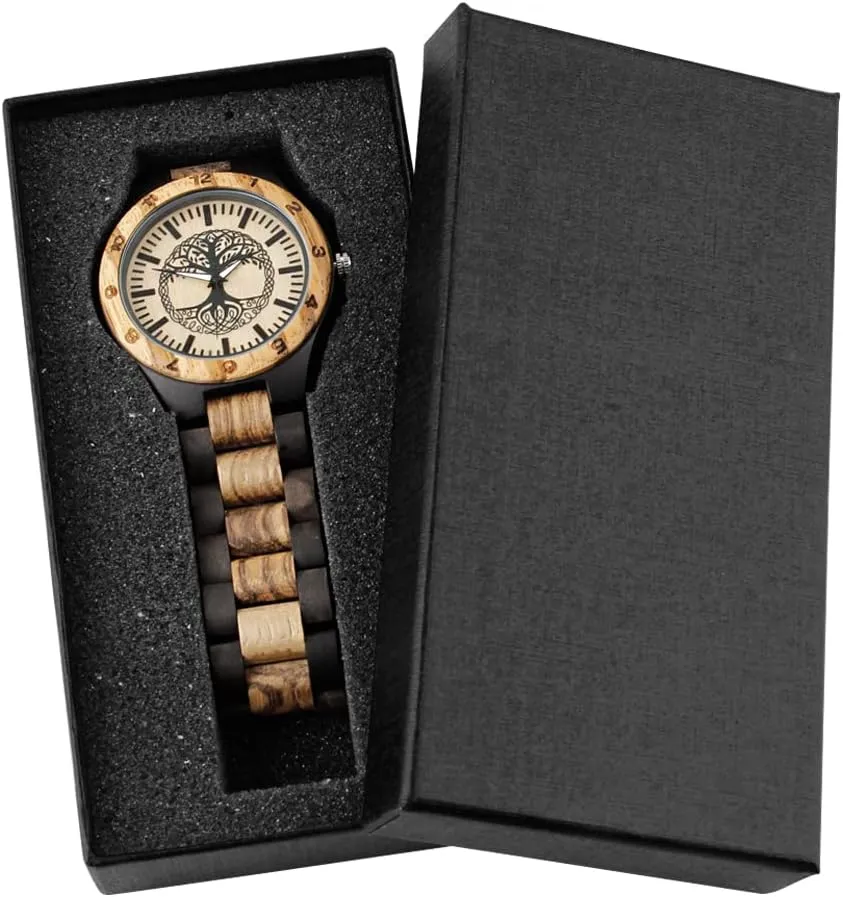 Wooden Watches Mens Lightweight Analog Quartz Custom introduction Wood Mens Wrist Watch Personalized Engraved Men's Handmade 