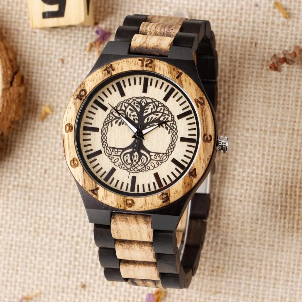 Wooden Watches Mens Lightweight Analog Quartz Custom introduction Wood Mens Wrist Watch Personalized Engraved Men's Handmade 