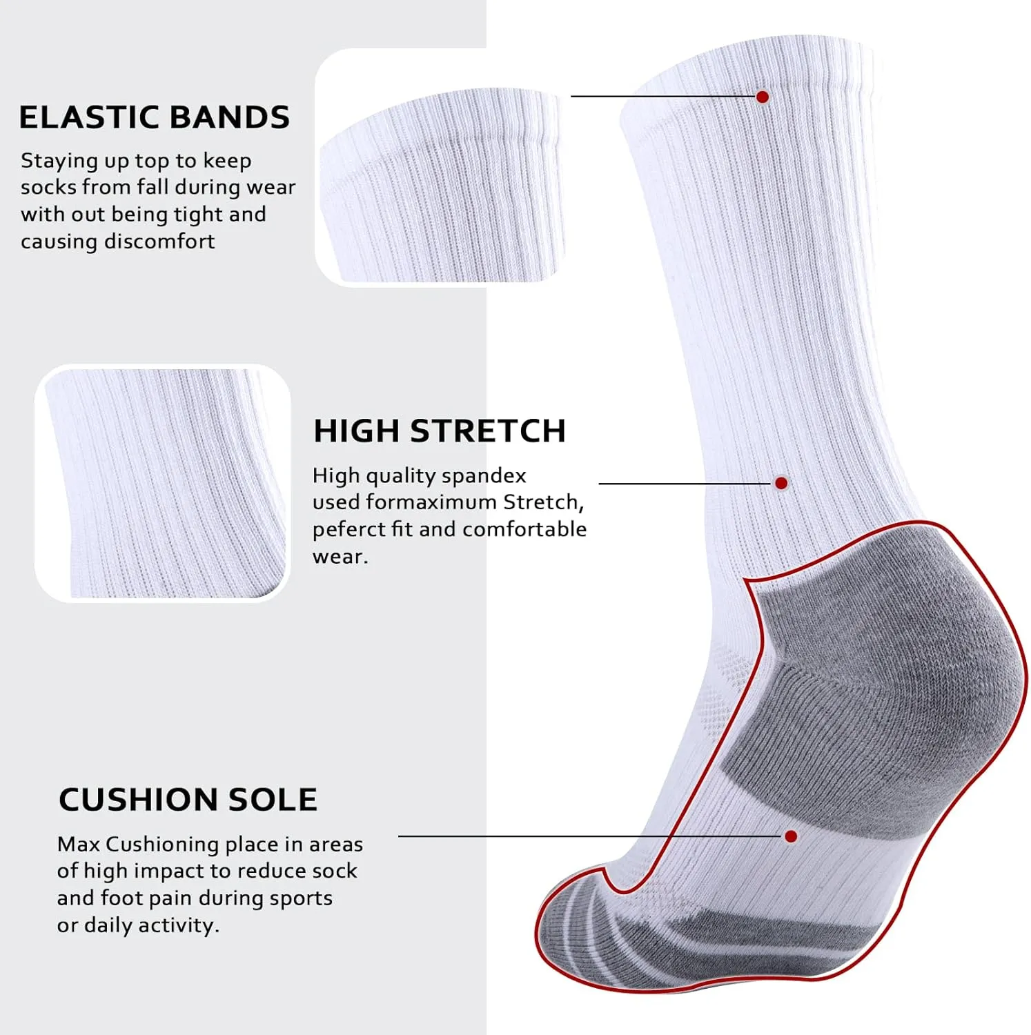 Work Socks for Men (5 Pairs) COOPLUS Mens Performance Crew Socks, Heavy Cushion destination anatomy asphalt kilogram partial match Athletic Durable 