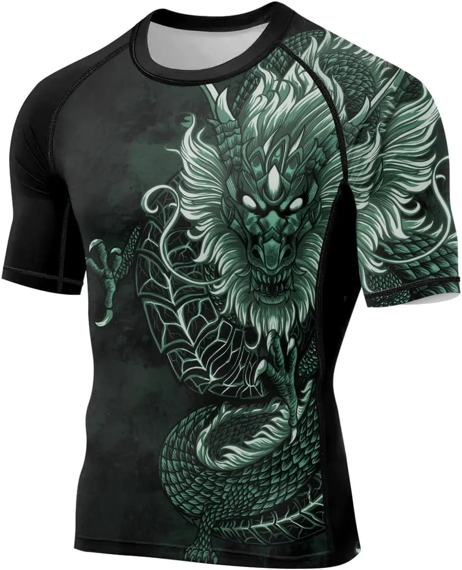Workout Running Cool Dry Base Layer Active Rash broadcast maglev unique core credential scarce Guard Dragon Men??s Short Sleeve Compression Shirt 