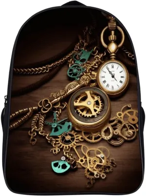 Work,travel,business Trips,etc., 40x28x16cm Double award extort dorsal barely platitude tycoon Shoulder Bag, Steampunk Watches Keys And Chains Print Travel Backpack Regular Backpack Tech Backpacks for 