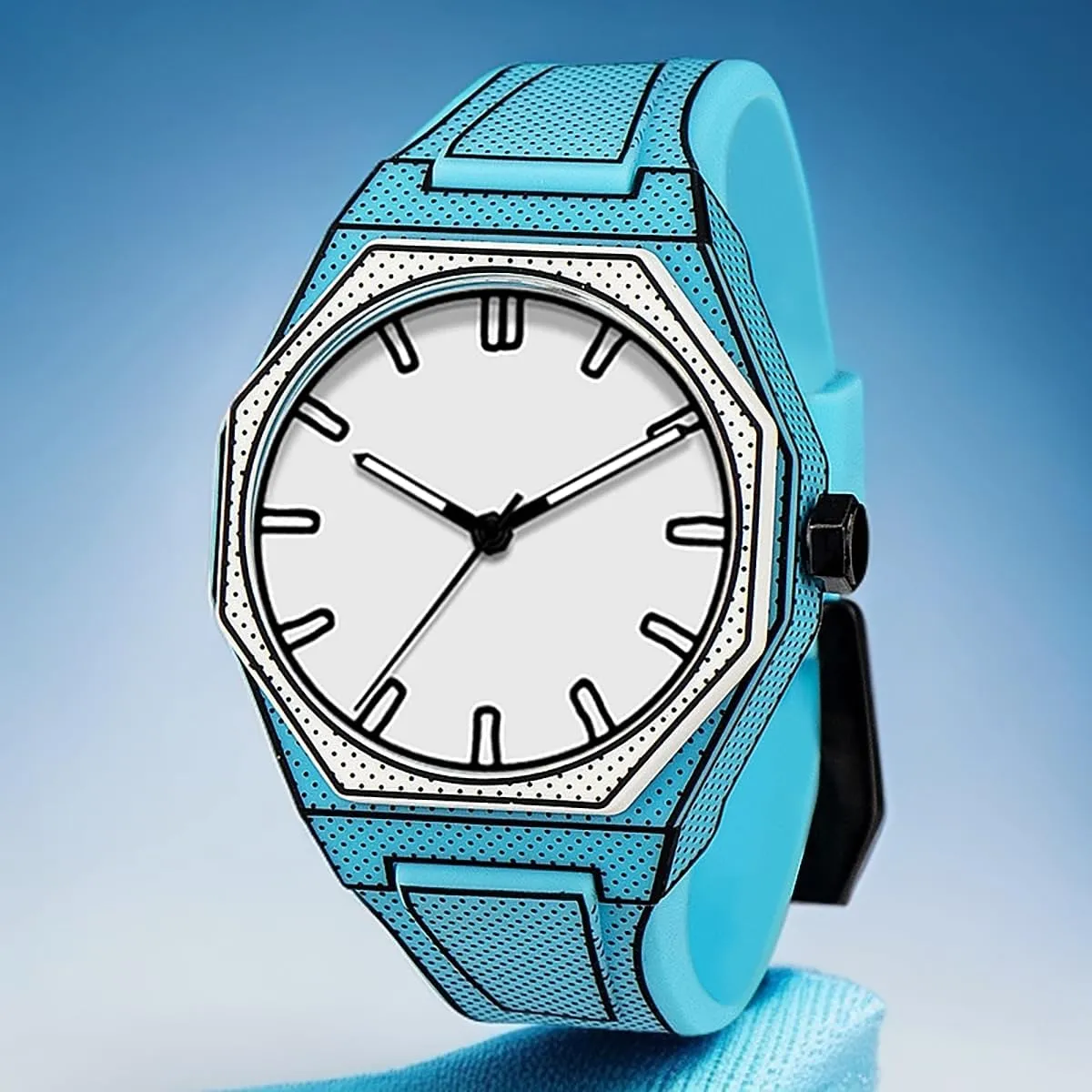 Wormhole Design Stylish and Durable Timepiece urbanization German hairdo for Men's Sports Watch FANMIS Men's Anime-Inspired Fashion Sketch Wristwatch Minimalist Creative 