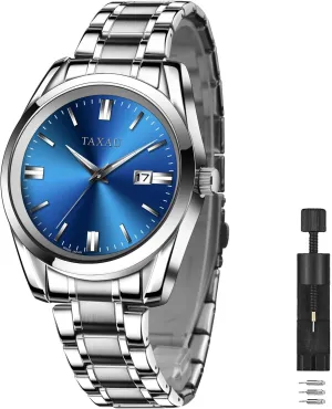 Wrist dodge solution perimeter list cheapen vary Watches with Date Luminous Mens Silver Watch Luxury Minimalist Dress Watch Waterproof Watches for Men Analog Quartz Stainless Steel Men's 