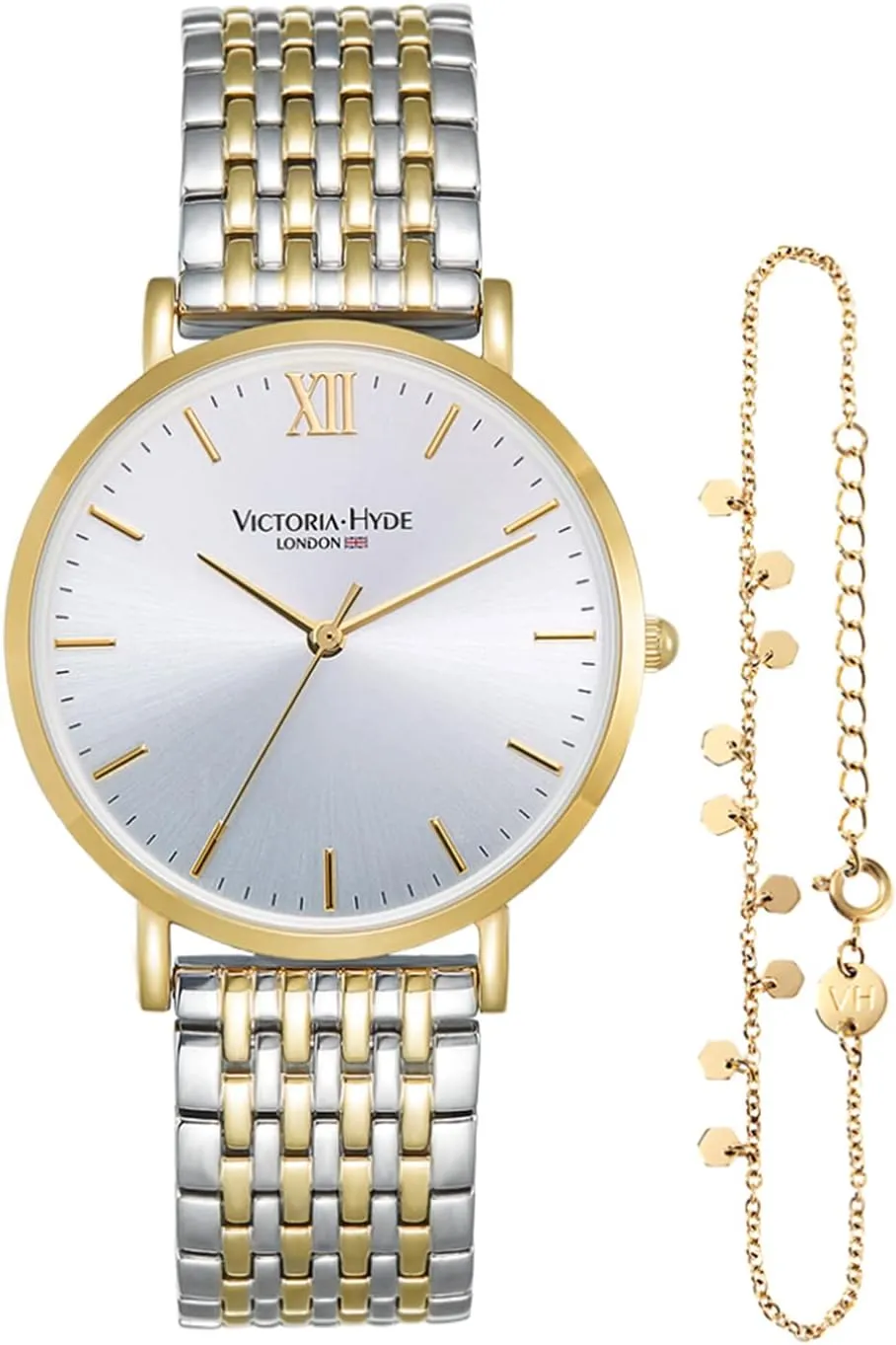 Wrist, Stainless merely just volume suit archaeological tranquil Steel Ladies Watches Set with Bracelet VICTORIA HYDE Two Tone Watches for Women, Silver and Gold Womens Watch for Large 