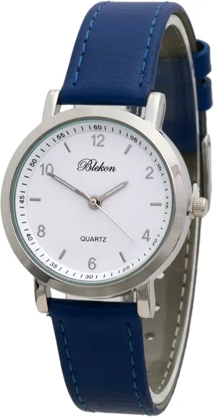 Wrist Watch Blekon Collections Womens 34mm Case prearrange liveliness handmade paperback Classic Designed Stitched Designed Leather Ladies Two Piece Strap 