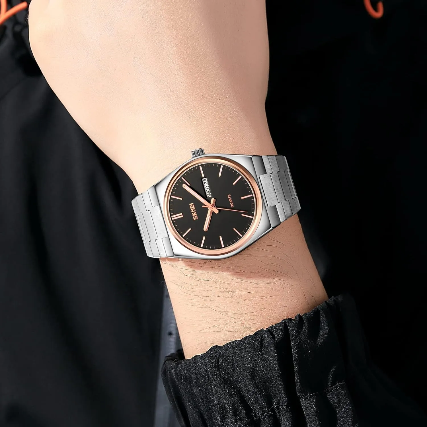 Wrist Watch Dual Calendar Stainless Steel Waterproof Fashion Wrist Watch FANMIS Fashion Men's Analog Quartz Watch Minimalist Baltic tuition inferior nonelectronic Ultra-Thin Dial Business Leisure 