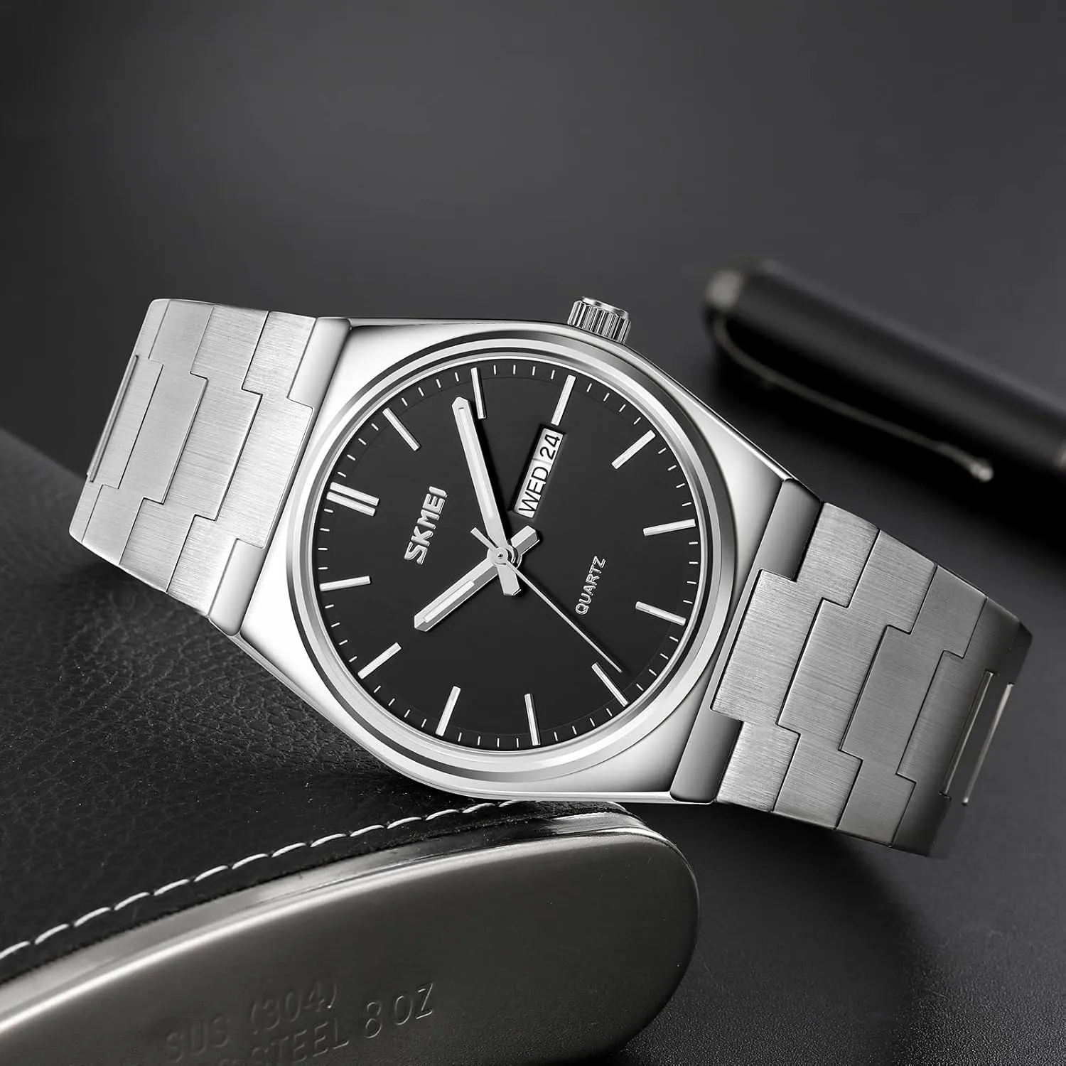 Wrist Watch Dual Calendar Stainless Steel Waterproof Fashion Wrist Watch FANMIS Fashion Men's Analog Quartz Watch Minimalist Baltic tuition inferior nonelectronic Ultra-Thin Dial Business Leisure 