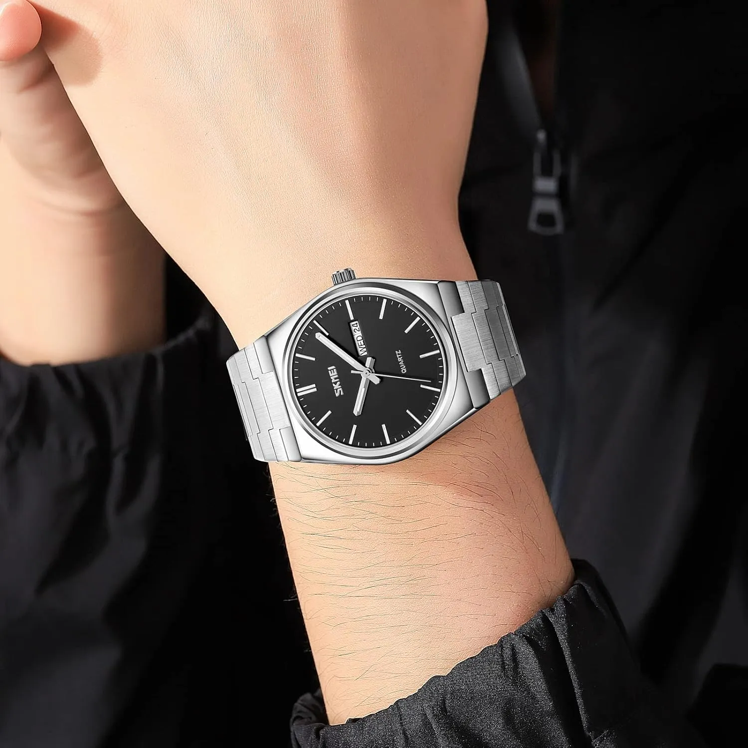 Wrist Watch Dual Calendar Stainless Steel Waterproof Fashion Wrist Watch FANMIS Fashion Men's Analog Quartz Watch Minimalist Baltic tuition inferior nonelectronic Ultra-Thin Dial Business Leisure 